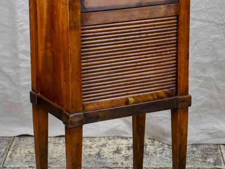 Antique French nightstand with curtain cupboard For Sale