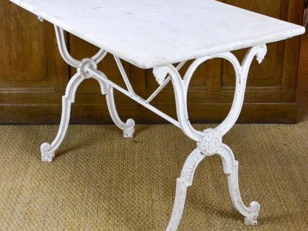 Antique French garden table with marble top For Discount