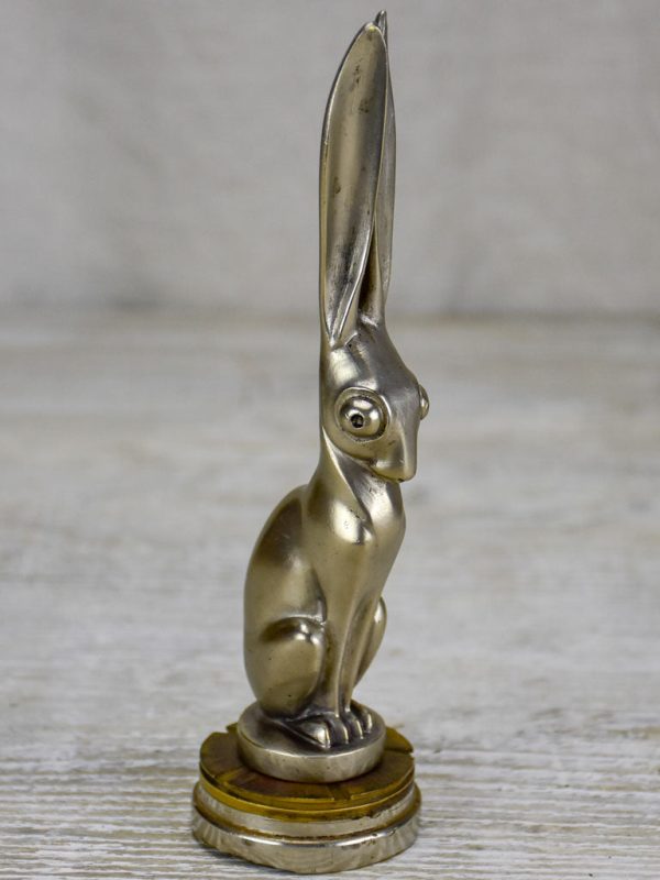 Nickle bronze hare car mascot - 1930 s For Sale