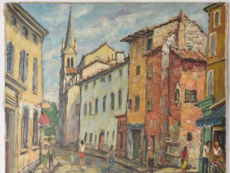 Mid century French painting of Carpentras 25½  x 21¼  Cheap