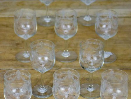 8 early 20th Century Louis XVI style wine glasses Online now