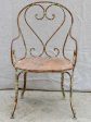 RESERVED LM Antique French garden armchair with heart back and solid seat For Discount