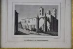 Antique French framed engraving - Cathedral de Montpellier 5½  x 7  Fashion