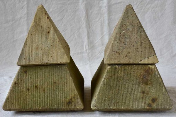 Pair of mid century garden finials - pyramids 15¾  Discount