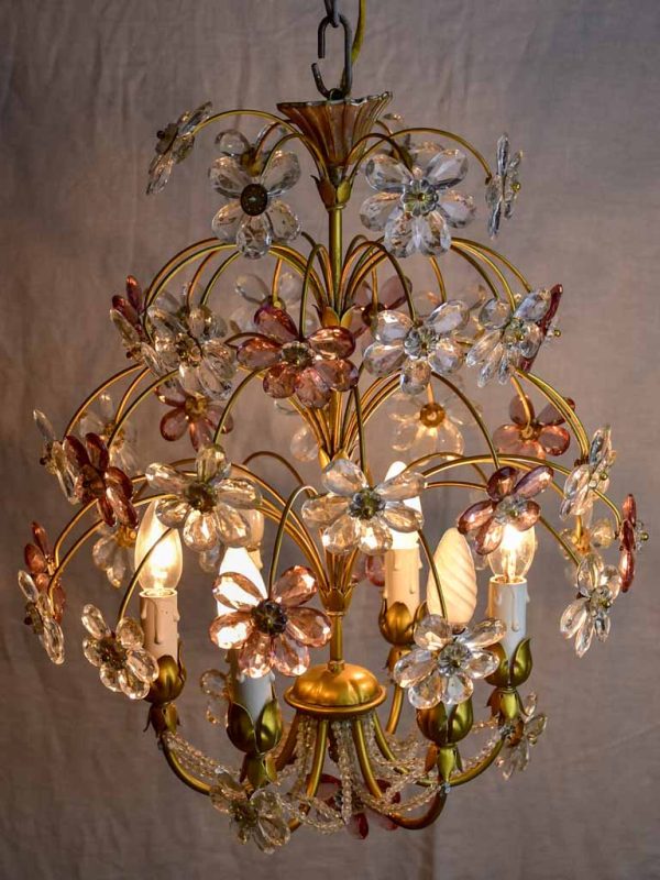 1960 s  70 s Maison Bagues style daisy chandelier - 18  high Cheap