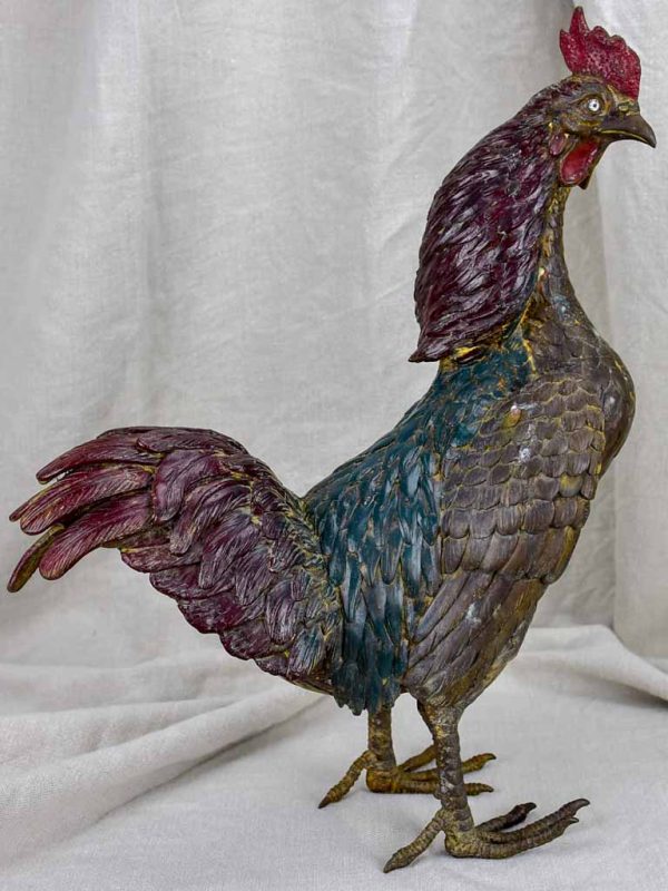 Antique French rooster - bronze For Sale