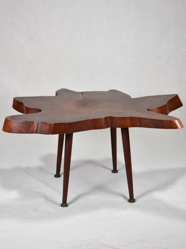 1950 s Brutalist coffee table - large tree trunk table top 38¼  Online