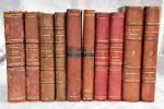 Mixed collection of ten antique French leather bound books Fashion