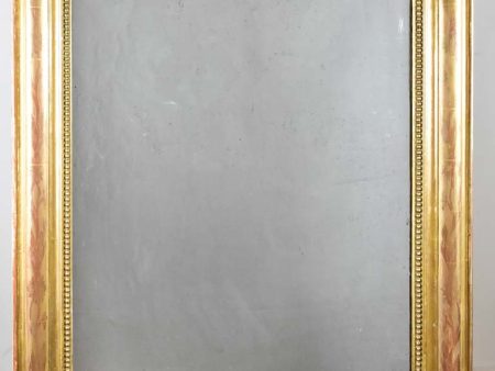 Antique French Louis Philippe mirror with gilt frame and running pearl 28¾  x  39¾  Discount