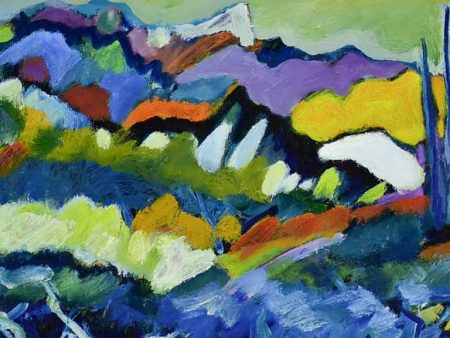 Landscape painting in the Alpilles 1967 - Roger Oulion (1932- ) 16½  x 25¼  Online Hot Sale