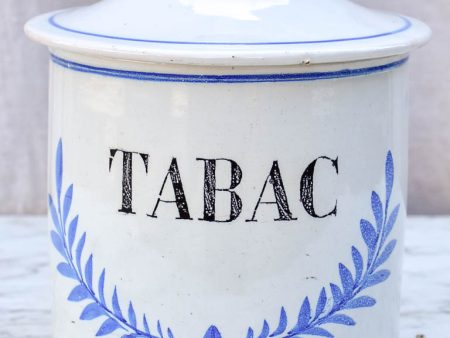 Early 20th Century French ceramic Tabac container Online now