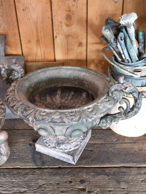 Pair of antique Medici urns with green   pink patina Cheap