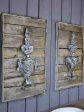 Pair of rustic French wall panels with flower urns For Discount