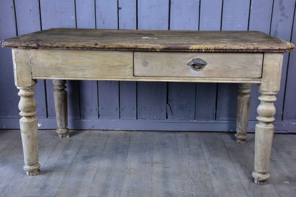 Rustic French butcher s table with drawer Online now