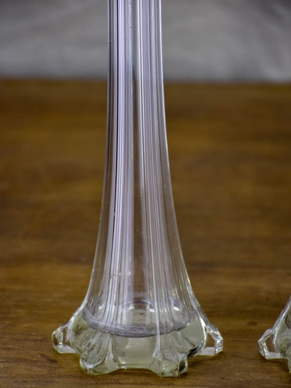 Two antique French solifleur glass vases - tall Online now