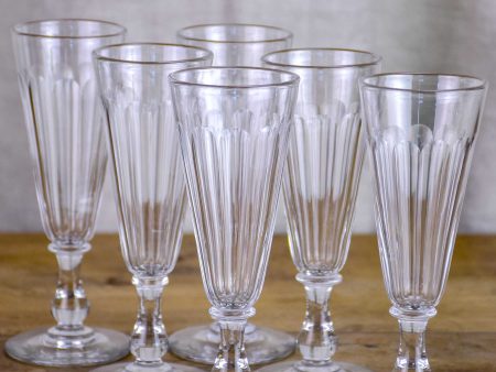 Six antique Baccarat champagne flutes Online Sale