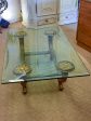 Mid-century Italian coffee table with thick glass top Sale