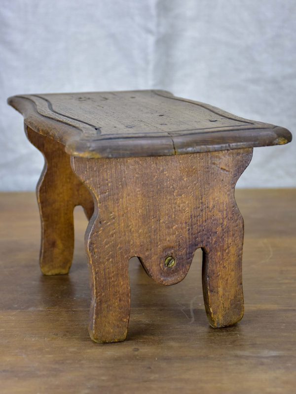 Antique French wooden footstool on Sale