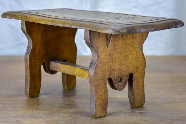 Antique French wooden footstool on Sale