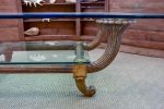 Mid-century Italian coffee table with thick glass top Sale