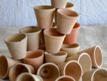 Lot of 20 miniature French terracotta seedling pots Sale