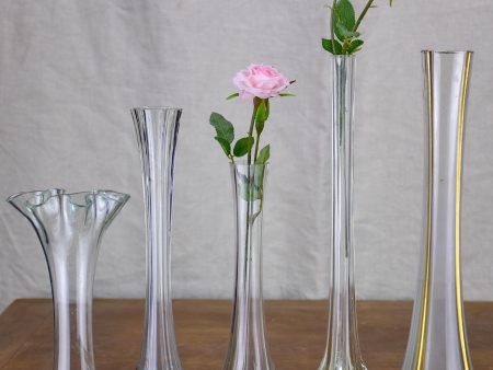 Collection of five antique glass vases For Sale