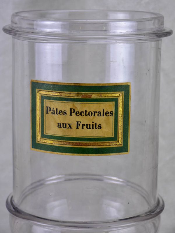 Late 19th Century glass apothecary jar 14¼  For Sale