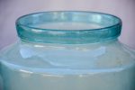 Large antique French preserving jar with blue   green glass For Discount