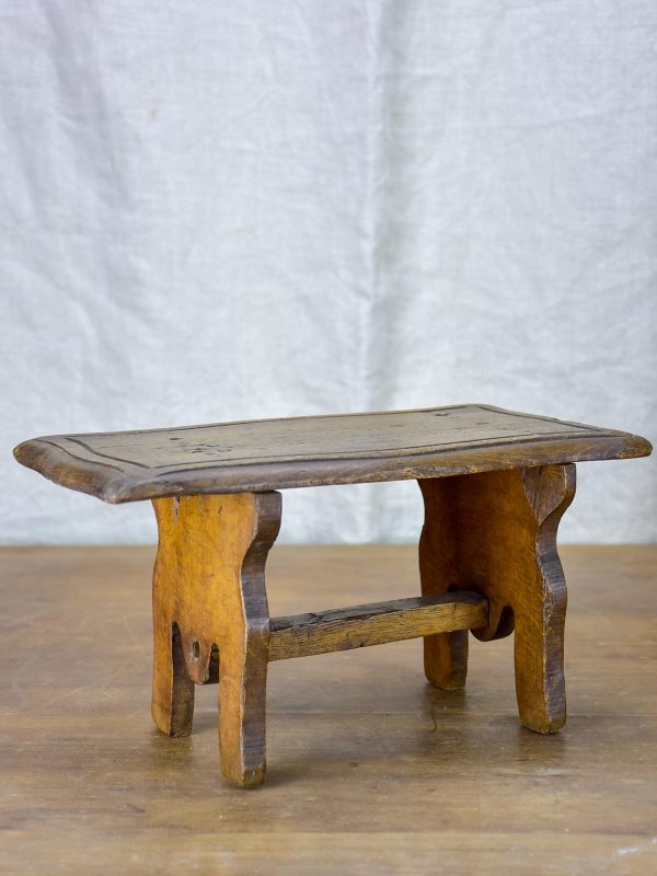 Antique French wooden footstool on Sale