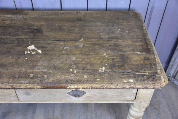 Rustic French butcher s table with drawer Online now