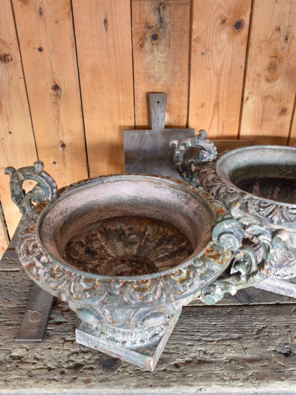 Pair of antique Medici urns with green   pink patina Cheap