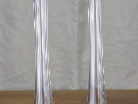 Two antique French solifleur glass vases - tall Online now