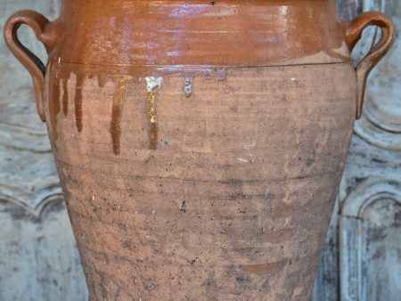 Antique French confit pot with brown glaze Fashion