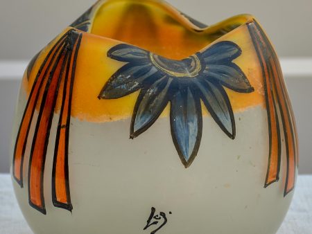 Antique glass vase from the École de Nancy signed LG Online Hot Sale