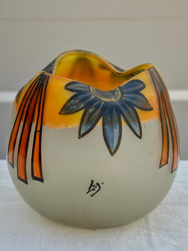 Antique glass vase from the École de Nancy signed LG Online Hot Sale