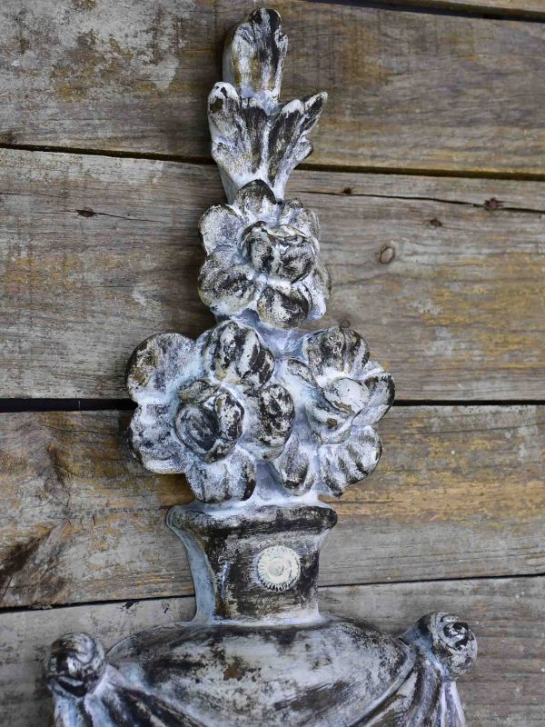 Pair of rustic French wall panels with flower urns For Discount