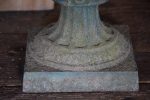 Pair of antique Medici urns with dark green patina For Cheap