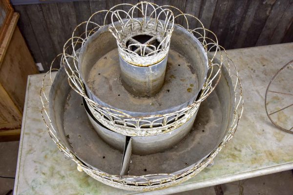 French three tier 19th Century zinc jardiniere Online now