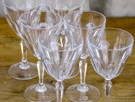 Six classic antique French wine glasses For Sale