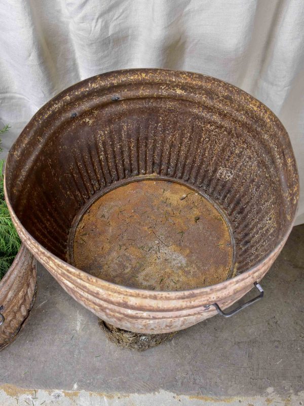 Two very large metal pot plant stands - antique French For Sale