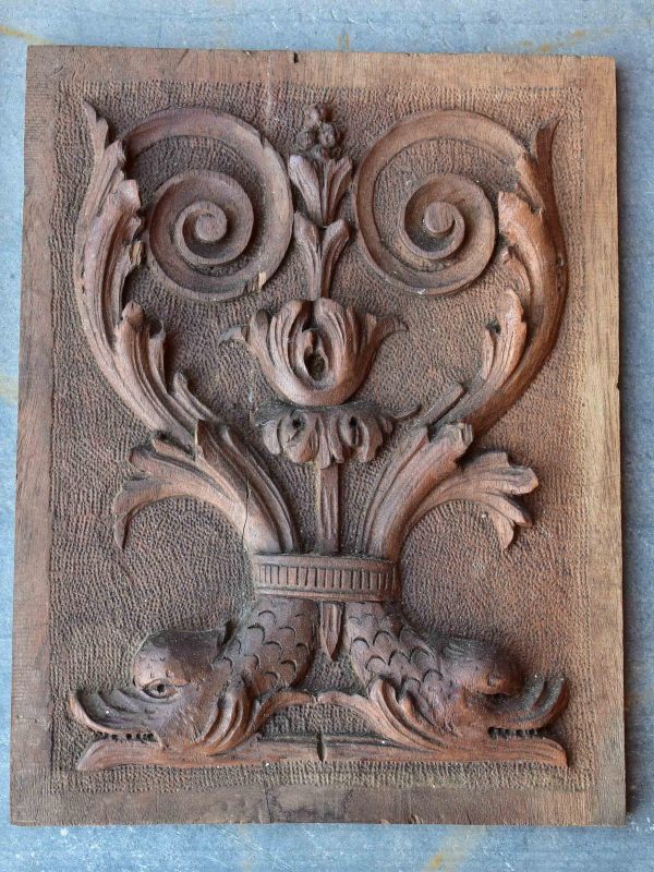 Five pieces of antique Italian carved wood paneling Online Sale