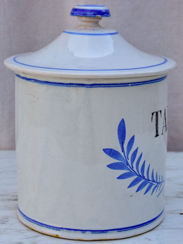 Early 20th Century French ceramic Tabac container Online now