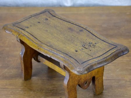 Antique French wooden footstool on Sale