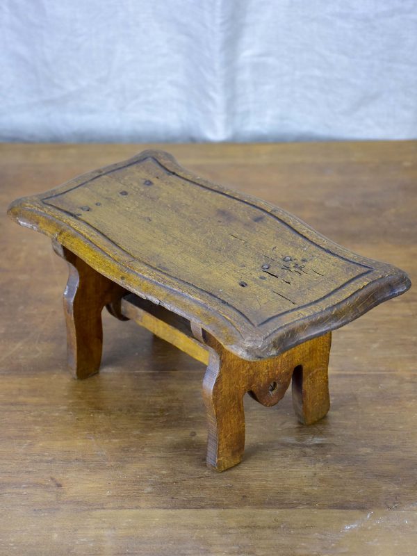 Antique French wooden footstool on Sale