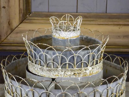 French three tier 19th Century zinc jardiniere Online now