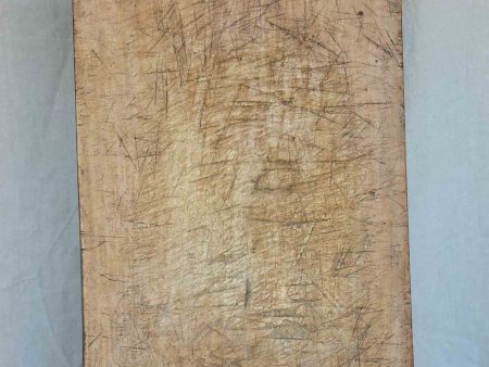 Very large antique French cutting board with fishtail handle For Cheap