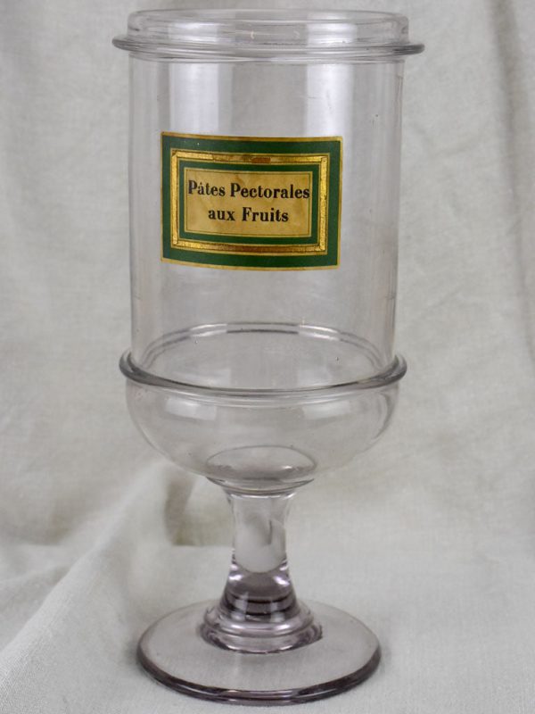 Late 19th Century glass apothecary jar 14¼  For Sale