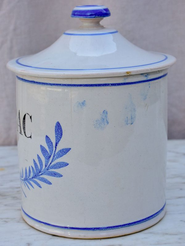 Early 20th Century French ceramic Tabac container Online now