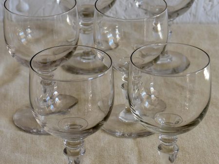 Six antique French wine glasses Online