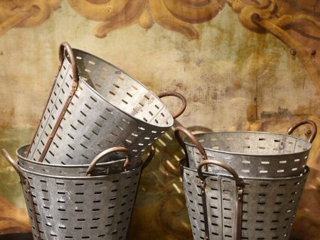 Galvanized olive straining buckets Online now